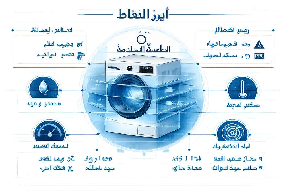 أبرز النقاط في صيانة مستشعرات غسالة ويرلبول المزودة بتقنية 6th Sense