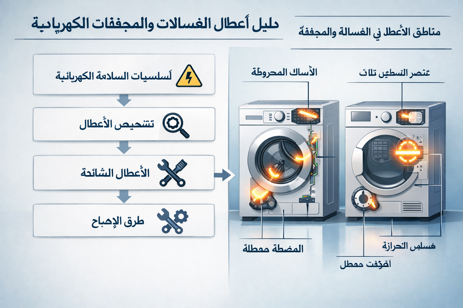 Section 1 editorial infographic: Split-screen landscape design showing a comprehensive roadmap of electrical issues in